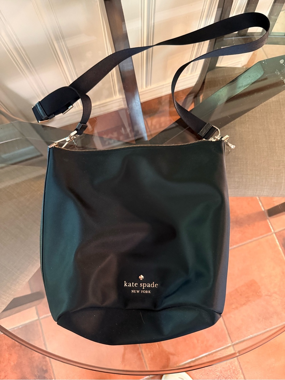 kate spade Black Nylon Crossbody Bag with Adjustable Strap